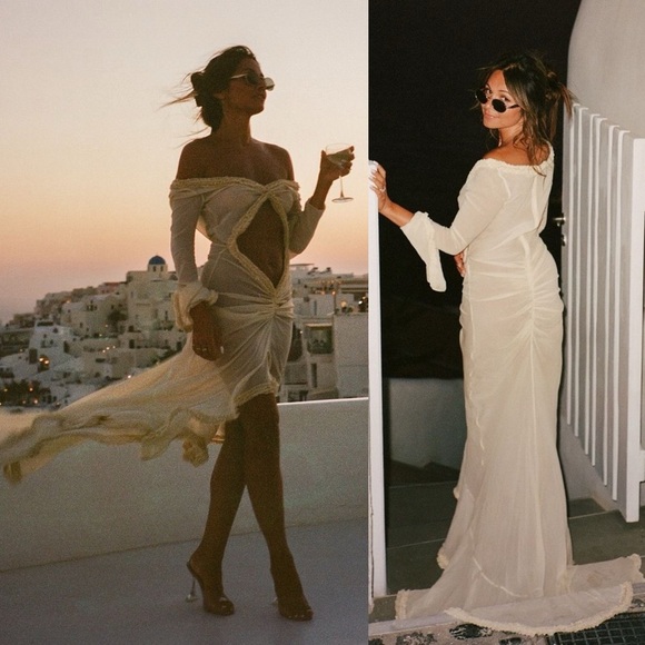 Helsa Hilma Gown Creme Beige NEW with tags Atelier Collection ASO Kendall Jenner - Picture 14 of 14